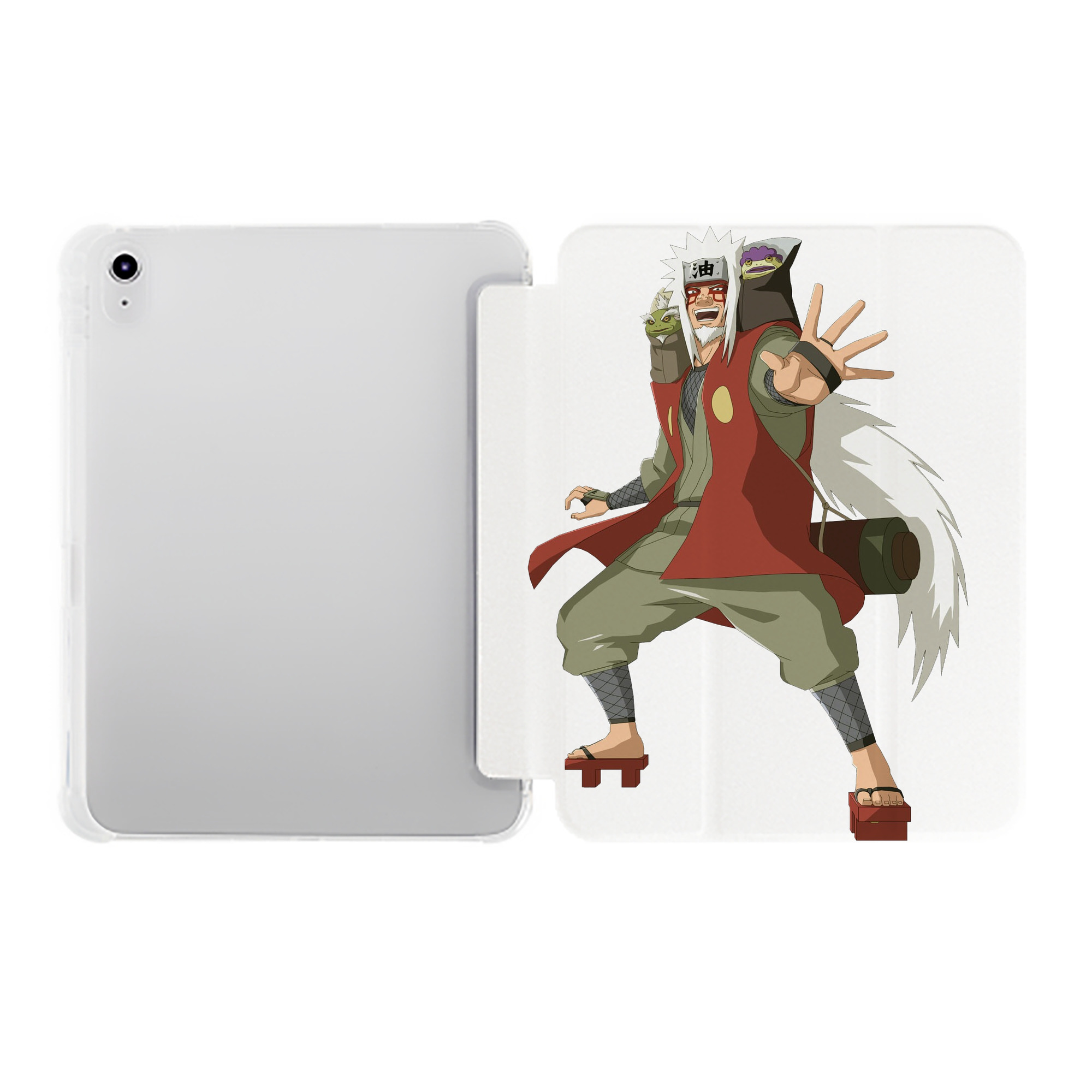 （画像用） NARUTO -ナルト- 自来也（じらいや） Jiraiya IPad ケース ペン収納付き 三つ折りスタンド PUレザー×シリコン 対応機種9.5/10.5/10.9インチ
